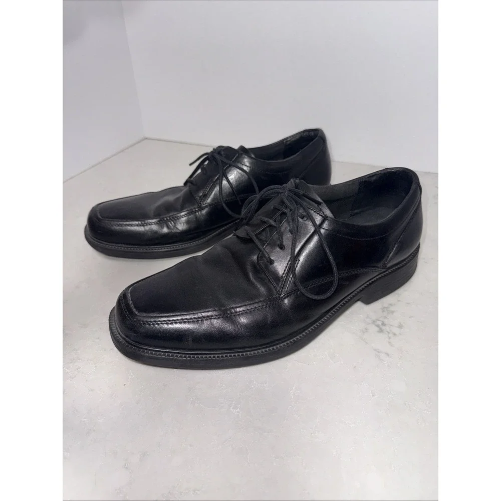 Bostonian Flexlite Men's Black Leather Oxford Dress Shoes Square Toe 10.5M